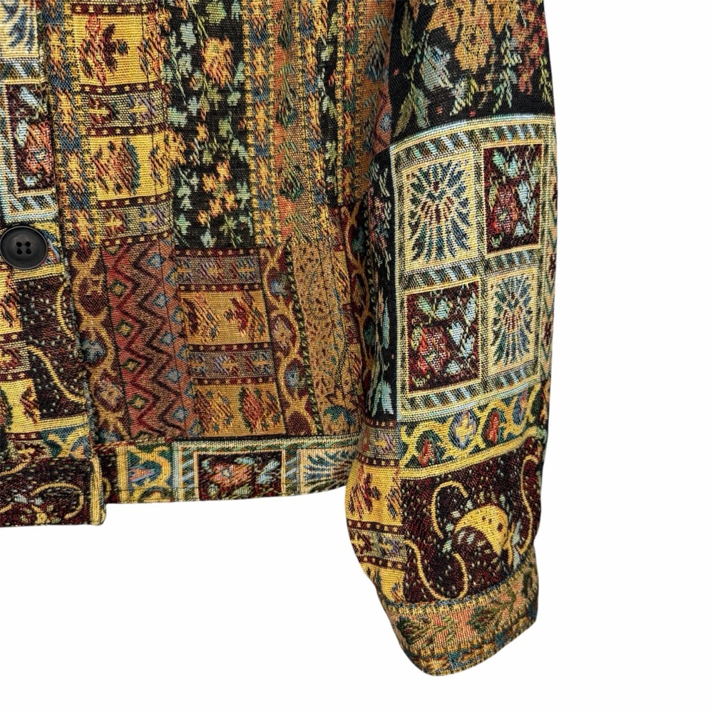 Northstyle Patchwork Tapestry Jacket Size Xl Butt… - image 3